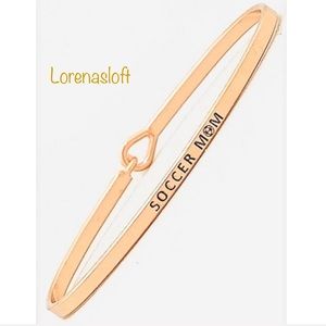 Soccerball Mom Engraved Bracelet Rose Gold